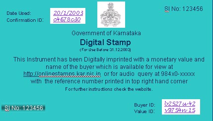 Duty digital franking stamp Franking